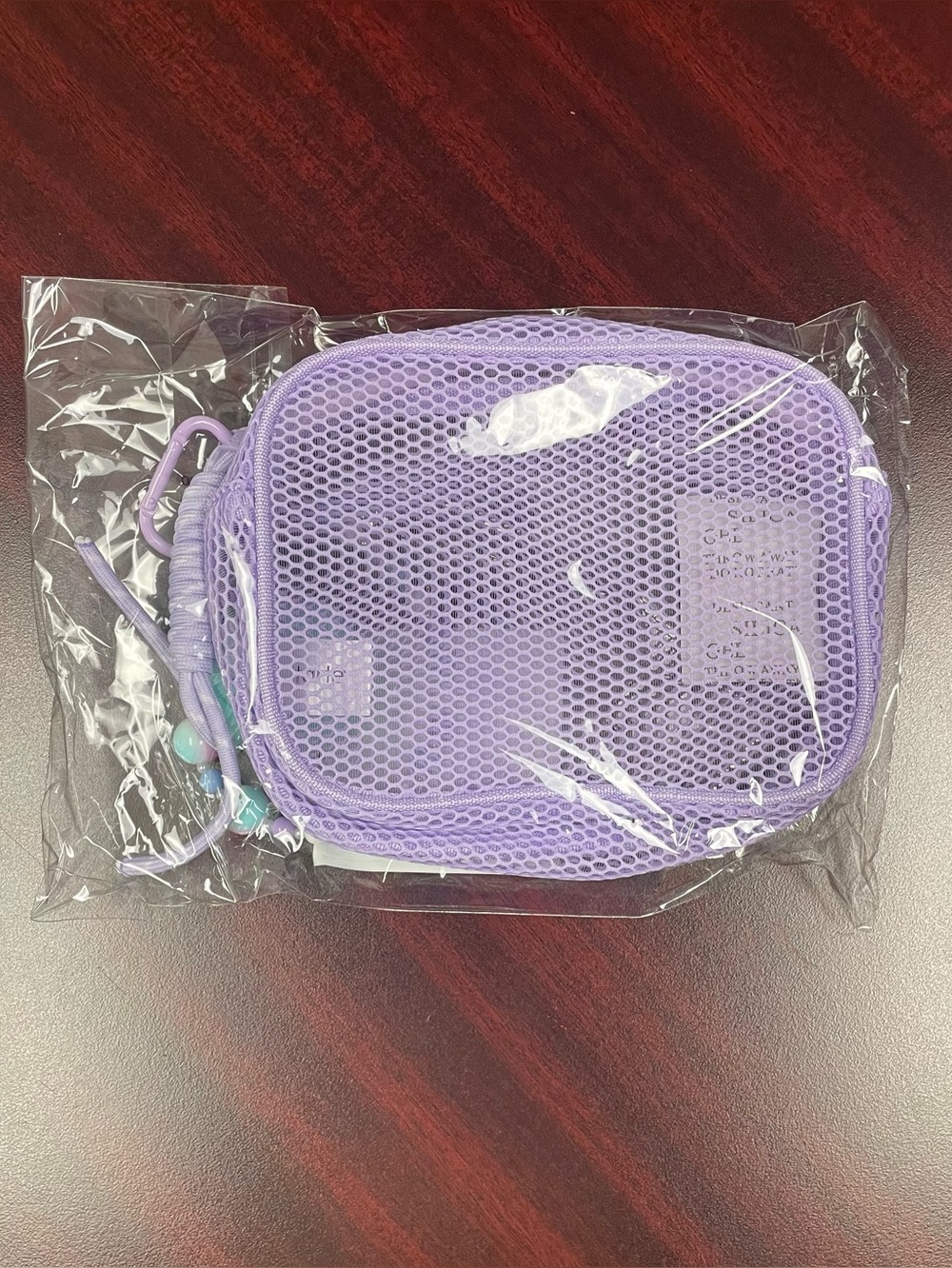 Trippin with Tarte Mesh Makeup Bag Cosmetic Pouch Purple NWT
